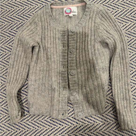 Mini Boden Other - Mini Boden Sparkly Gray Ribbed Cardigan size 4-5